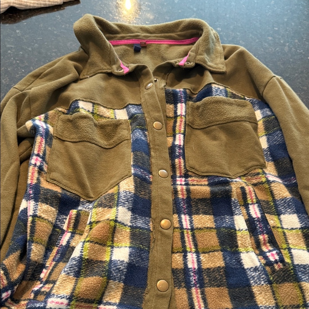 Pilcro Fleece with Pink Trim